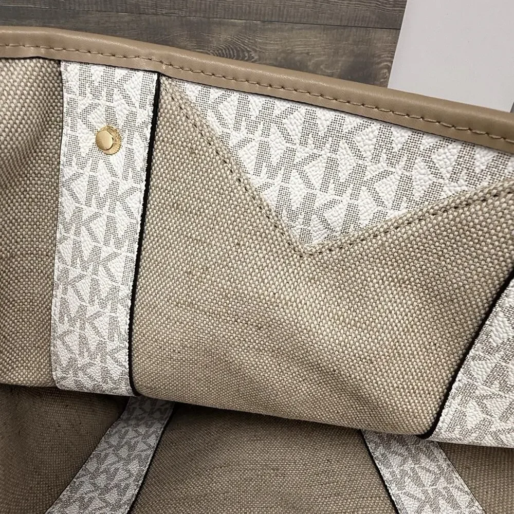 Michael Kors EVA Large Tote Purse Cantaloupe Multi with Pouch New - Picture 7 of 11